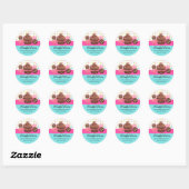Feestelijke Kleurrijke Cupcake Cake Poppen Cookies Ronde Sticker (Vel)