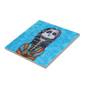 Feestelijke kleurrijke dag van dood Vrouw Skeleton Tegeltje (Zijkant)