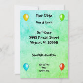 Feestelijke Kleurrijke Fantasy Lizard Ballonnen Ve Kaart (Achterkant)