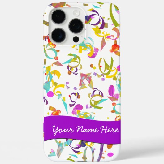 Feestelijke Kleurrijke Feestconfetti Worp over Wit Case-Mate iPhone Case (Achterkant)