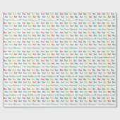 Feestelijke kleurrijke gepersonaliseerde ho! Ho! H Cadeaupapier (Vlak)