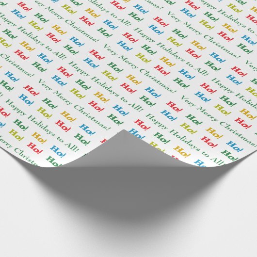 Feestelijke kleurrijke gepersonaliseerde ho! Ho! H Cadeaupapier (Hoek)