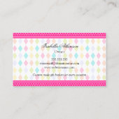 Feestelijke kleurrijke geschenkmand visitekaartje (Achterkant)