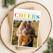 Feestelijke kleurrijke juichen kerst vier foto feestdagenkaart