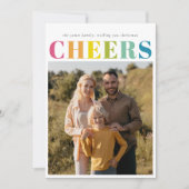 Feestelijke kleurrijke juichen kerst vier foto feestdagenkaart (Voorkant)