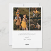 Feestelijke kleurrijke juichen kerst vier foto feestdagenkaart (Achterkant)