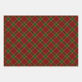 Feestelijke Kleurrijke Kerst Holly en Plaid Inpakpapier Vel (Voorkant 2)
