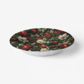 Feestelijke kleurrijke kerst Rozen, Pine en Holly Papieren Kommen (Gebogen)