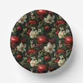 Feestelijke kleurrijke kerst Rozen, Pine en Holly Papieren Kommen (Voorkant)