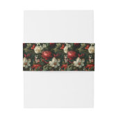 Feestelijke kleurrijke kerst Rozen, Pine en Holly Uitnodigingen Wikkel (Achterkant Voorbeeld)