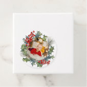 Feestelijke Kleurrijke Kerst Waterverf Foto Krans Bedankjes Labels (In situ)