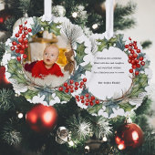 Feestelijke Kleurrijke Kerst Waterverf Foto Krans Ornament Kaart