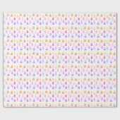 Feestelijke kleurrijke kerstbomen Modern patroon Cadeaupapier (Vlak)