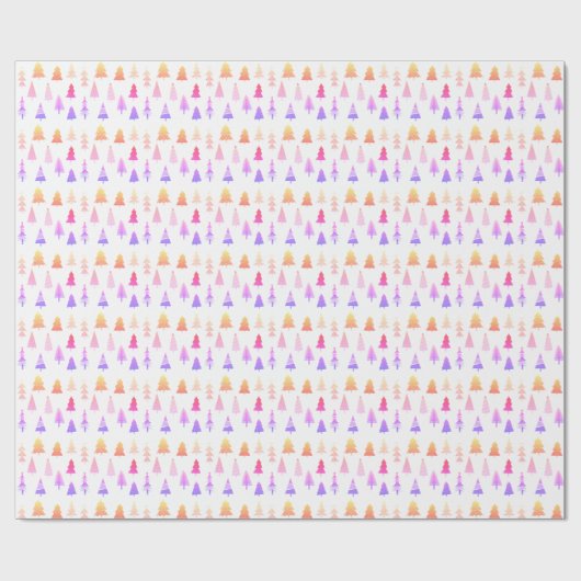 Feestelijke kleurrijke kerstbomen Modern patroon Cadeaupapier (Vlak)