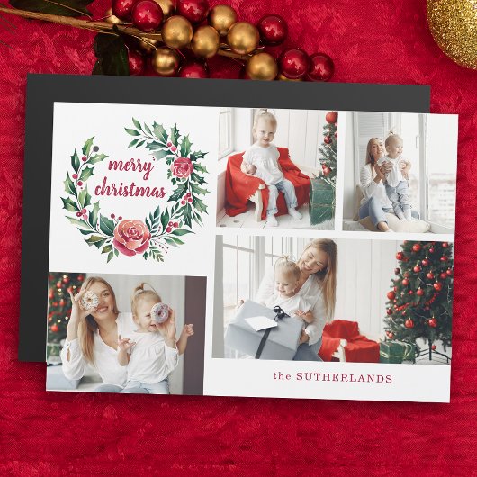 Feestelijke kleurrijke kerstkrans Fotocollage