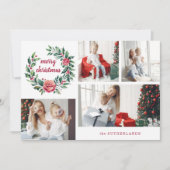 Feestelijke kleurrijke kerstkrans Fotocollage Feestdagenkaart (Voorkant)