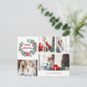 Feestelijke kleurrijke kerstkrans Fotocollage Feestdagenkaart (Staand voorkant)