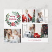 Feestelijke kleurrijke kerstkrans Fotocollage Feestdagenkaart (Voorkant)