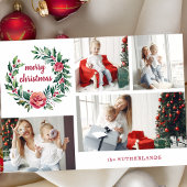 Feestelijke kleurrijke kerstkrans Fotocollage Feestdagenkaart