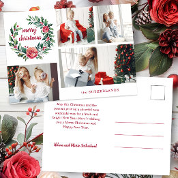 Feestelijke kleurrijke kerstkrans Fotocollage Feestdagenkaart