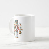 Feestelijke kleurrijke kerstnotenkraker koffiemok (Voorkant links)