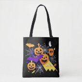 Feestelijke kleurrijke stijlvolle Halloween thema Tote Bag (Voorkant)