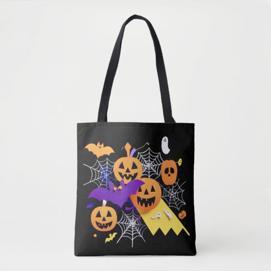 Feestelijke kleurrijke stijlvolle Halloween thema Tote Bag (Voorkant)
