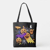 Feestelijke kleurrijke stijlvolle Halloween thema Tote Bag (Achterkant)