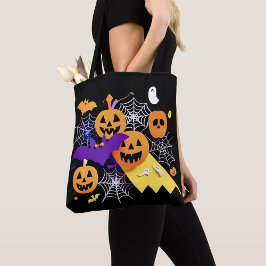 Feestelijke kleurrijke stijlvolle Halloween thema Tote Bag