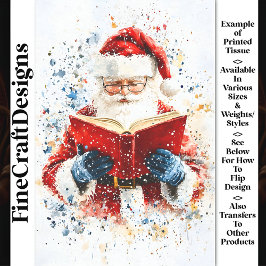 Feestelijke Kleurrijke Vader Kerstmis AY5 Decoupag Tissuepapier