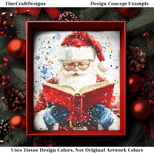 Feestelijke Kleurrijke Vader Kerstmis AY6 Decoupag Tissuepapier