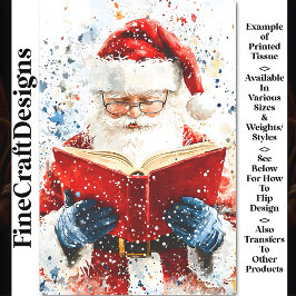 Feestelijke Kleurrijke Vader Kerstmis AY6 Decoupag Tissuepapier