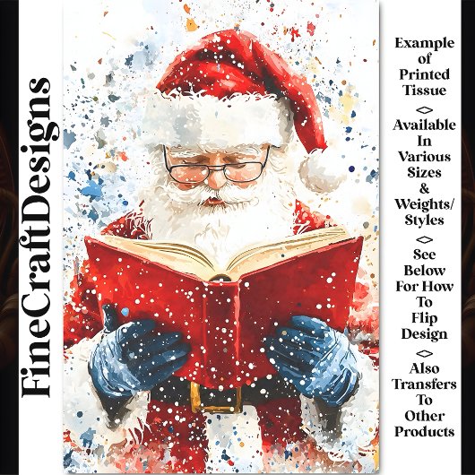 Feestelijke Kleurrijke Vader Kerstmis AY6 Decoupag Tissuepapier