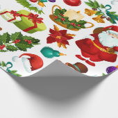 Feestelijke kleurrijke vintage kerst collage cadeaupapier (Hoek)