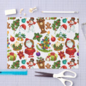 Feestelijke kleurrijke vintage kerst collage tissuepapier (Craft)