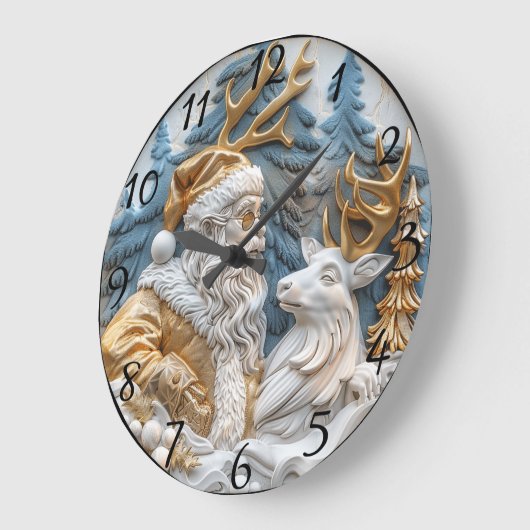 Feestelijke klok met kerstman en rendier (Hoek)
