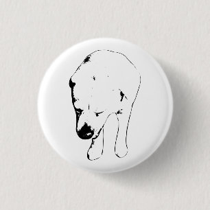 Feestelijke knipoog, lachende labbadge ronde button 3,2 cm