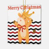 feestelijke Koe kerst,  en elegant Keramisch Ornament (Links)