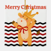 feestelijke Koe kerst,  en elegant Keramisch Ornament (Achterkant)