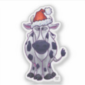 feestelijke Koe kerstmis Sticker (Voorkant)