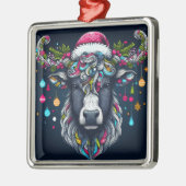 Feestelijke Koe Metalen Ornament (Links)