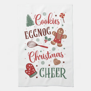Feestelijke koekjes eggnog Kerstsfeer  Theedoek