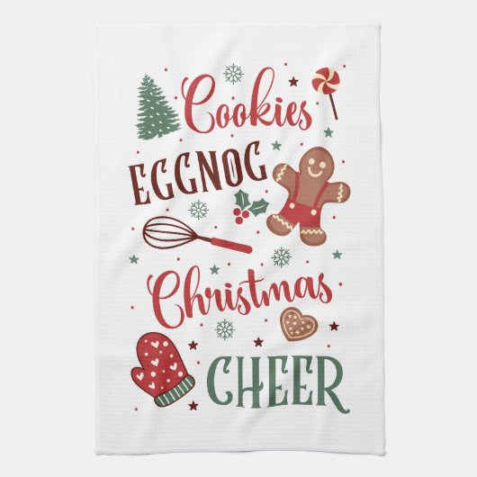 Feestelijke koekjes eggnog Kerstsfeer Theedoek (Verticaal)
