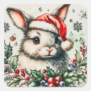 feestelijke konijn vierkante sticker