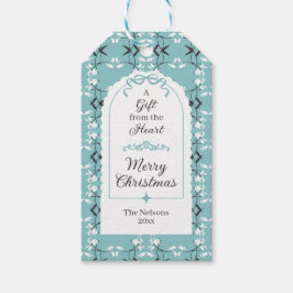 Feestelijke Koninklijke Botanische Robijns Ei Blau Cadeaulabel