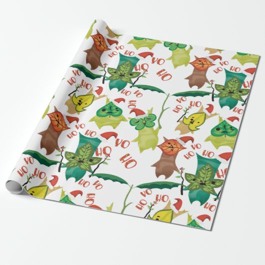 Feestelijke Korok Santas Cadeaupapier (Uitgerold)