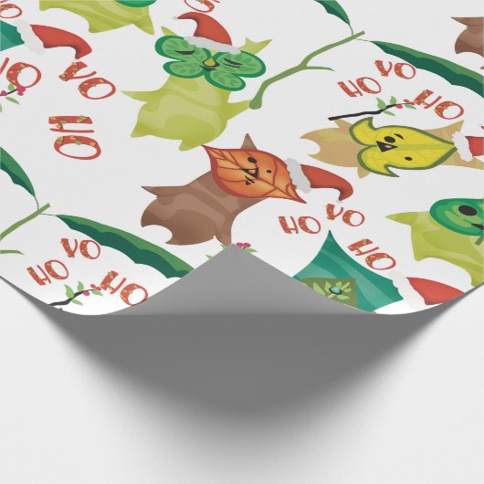 Feestelijke Korok Santas Cadeaupapier (Hoek)