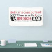 Feestelijke koude buiten Hot cacao bar verkopers Spandoek (Beurs)