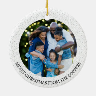 Feestelijke Krans Custom Family Photo Holiday Keramisch Ornament