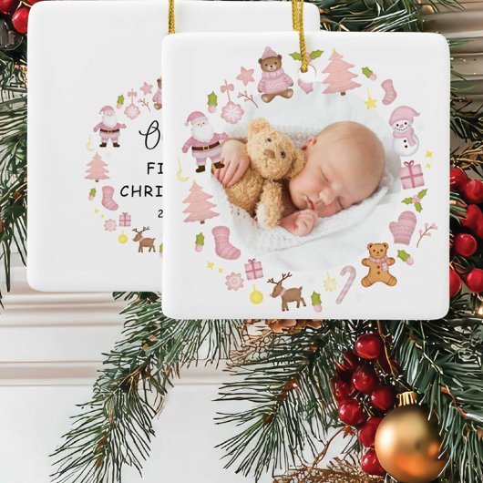 Feestelijke Krans Foto Kerst Ornament